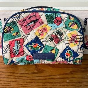 Vera Bradley small cosmetic bag Cuban stamps